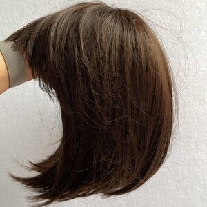 Dark Brown wig Bob style with bangs
